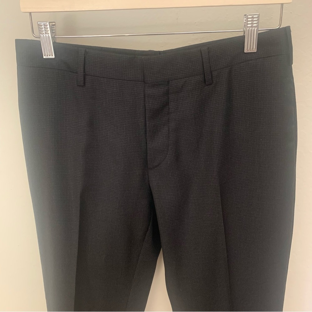 PRADA Men’s Virgin Wool Black Houndstooth Trousers Dress Pants Luxury Designer - Picture 10 of 15